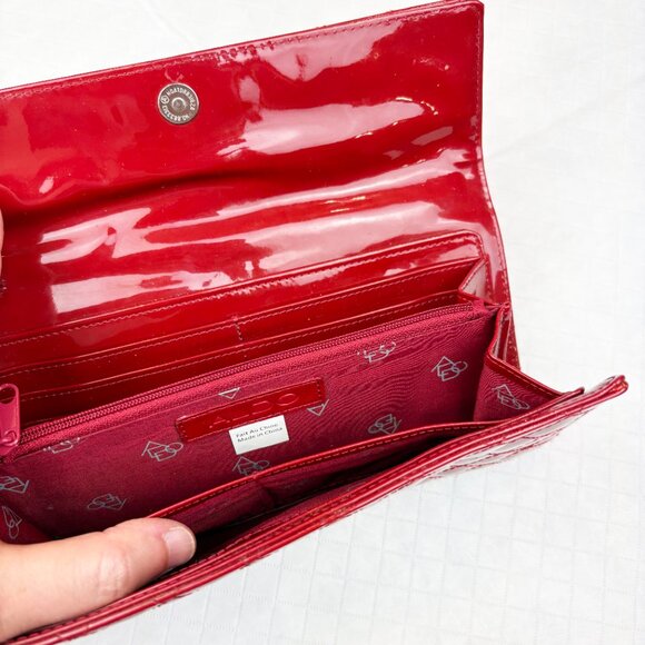 Aldo Red Quilted Patent Leather wallet / Wristlet Clutch - Picture 13 of 16